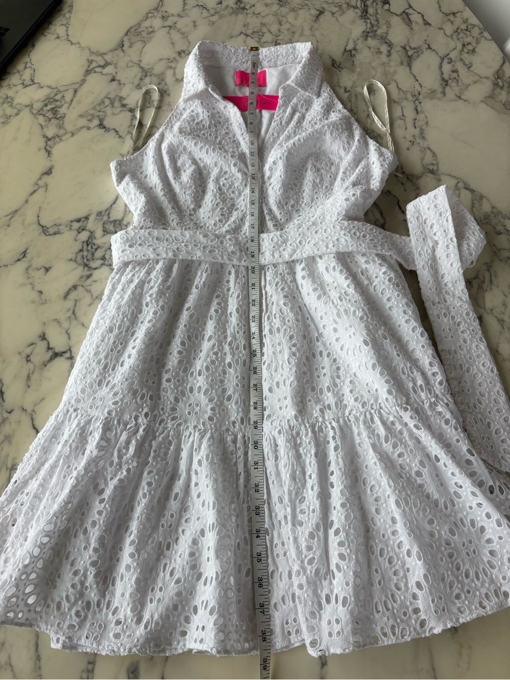 New w/Tags Lilly Pulitzer $218 Trisha Dress in Resort White eyelet Sz 14 - Picture 12 of 16